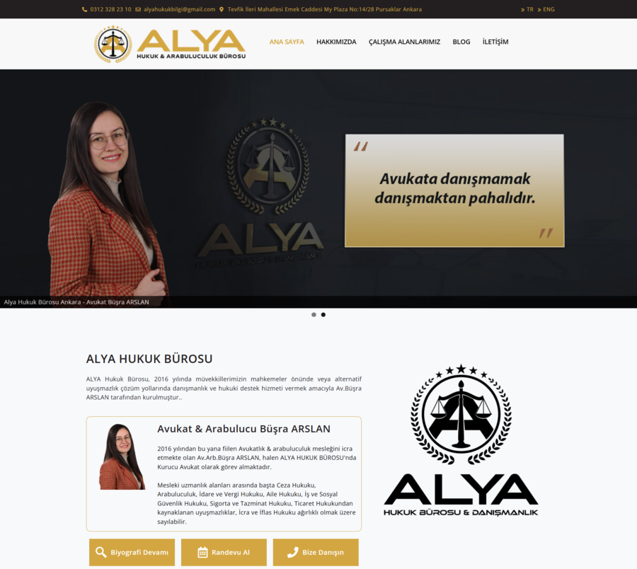 Alya Hukuk Bürosu - Avukatlık ve Hukuk Kurumsal Web Sitesi