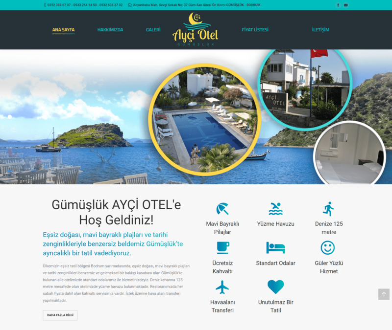 Gümüşlük Aycı Otel - Butik Otel Web Tasarım Projesi